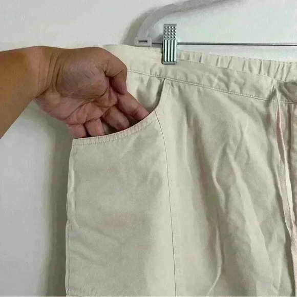 J.Jill Capri Cargo Pants Womens Size 22 Cotton High Rise Flat Front Drawstring - Picture 4 of 15